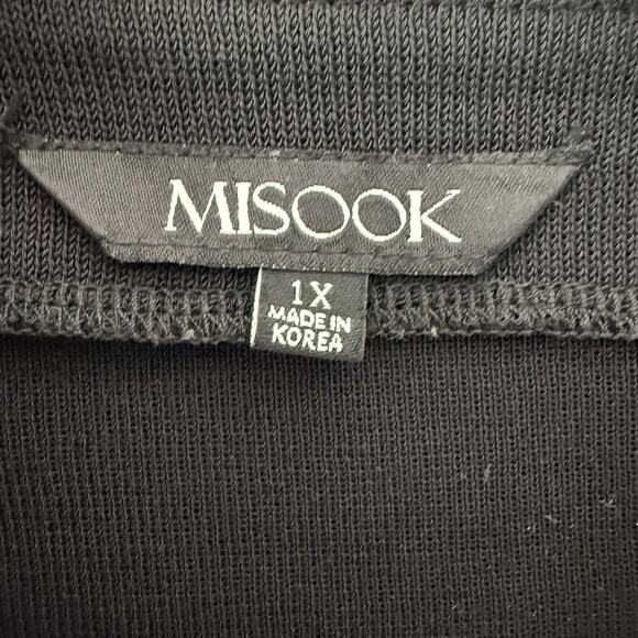 Misook Knit Jacket Cardigan Womens 1X Black Zip Front Pockets Topper Church - Picture 5 of 9